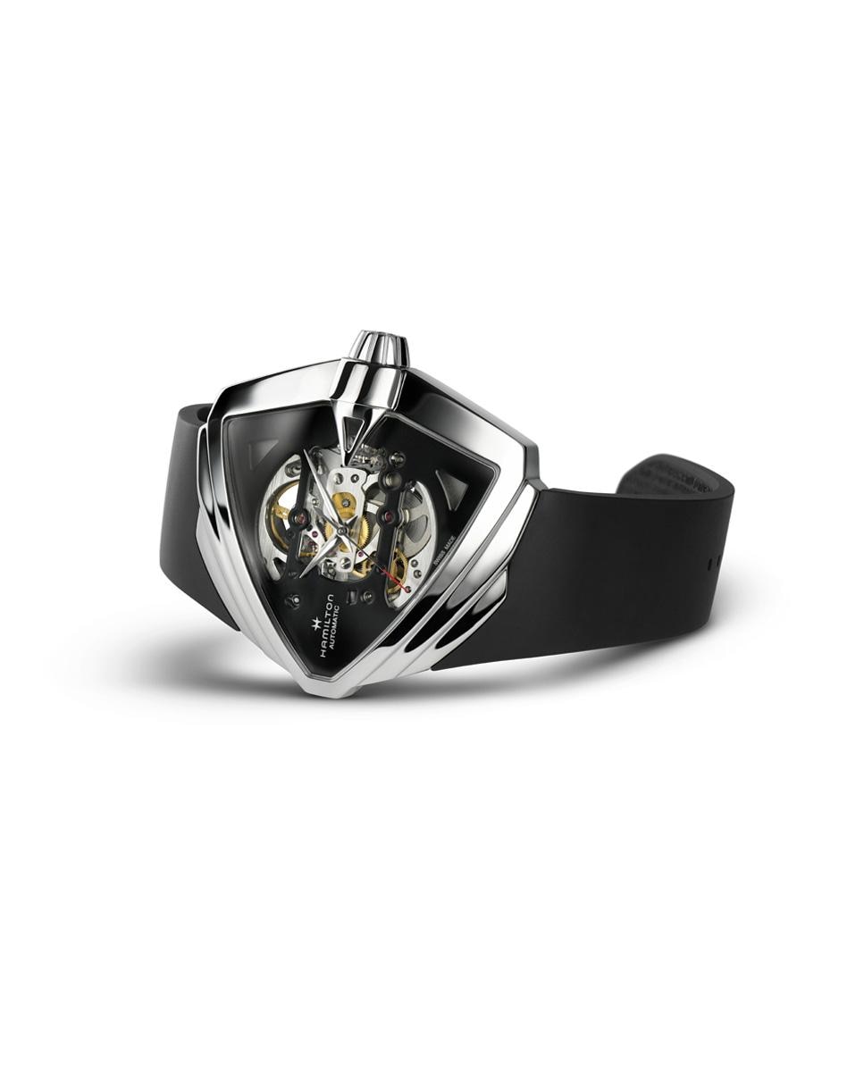 Reloj de hombre automático ventura xxl skeleton h24625330 con correa de caucho - Hamilton - Marrón Marrón-2