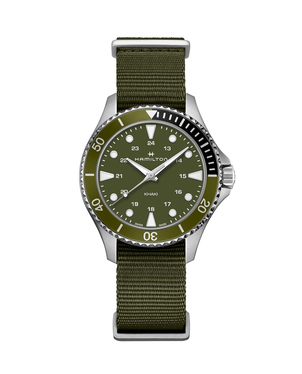 Reloj de hombre Khaki Navy Scuba de 37 mm H82241961 con correa textil Verde-1