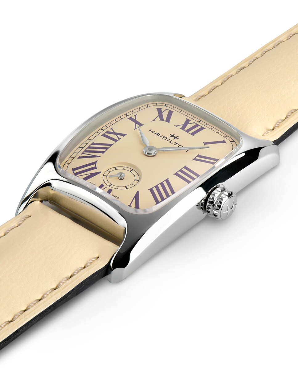 Reloj de mujer American Classic Boulton Small Second H13321821 con correa de piel Beige Hamilton Beige-3