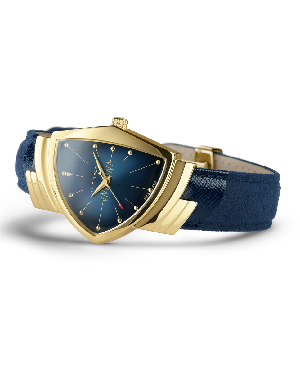 Reloj de hombre Ventura L de cuarzo H24301941 con correa de piel - Hamilton - Azul Azul-2