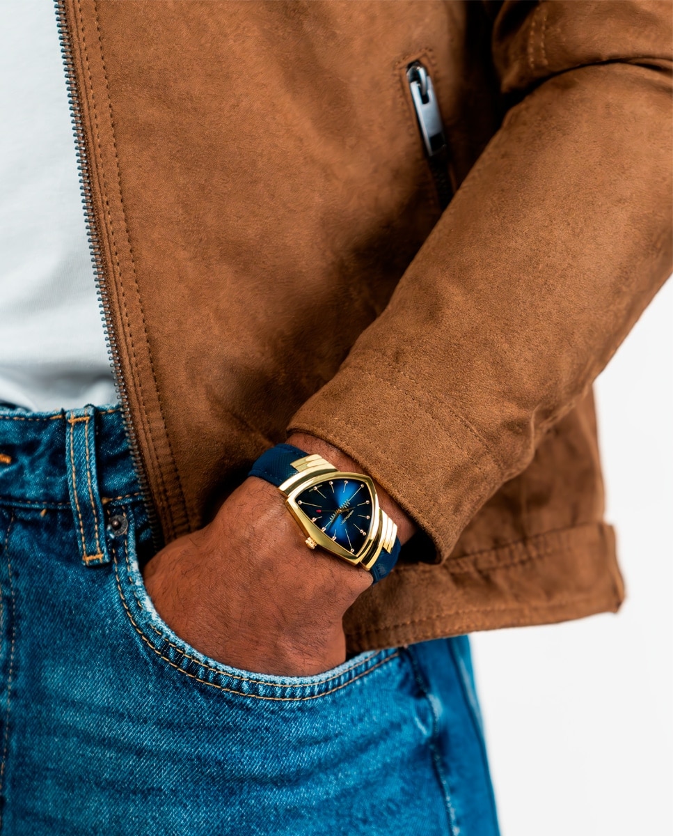 Reloj de hombre Ventura L de cuarzo H24301941 con correa de piel - Hamilton - Azul Azul-4