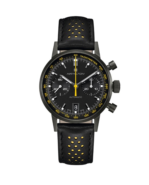 Imagen 0 de Reloj de hombre automático American Classic Intra-Matic de 40 mm H38446731 de piel con cronógrafo