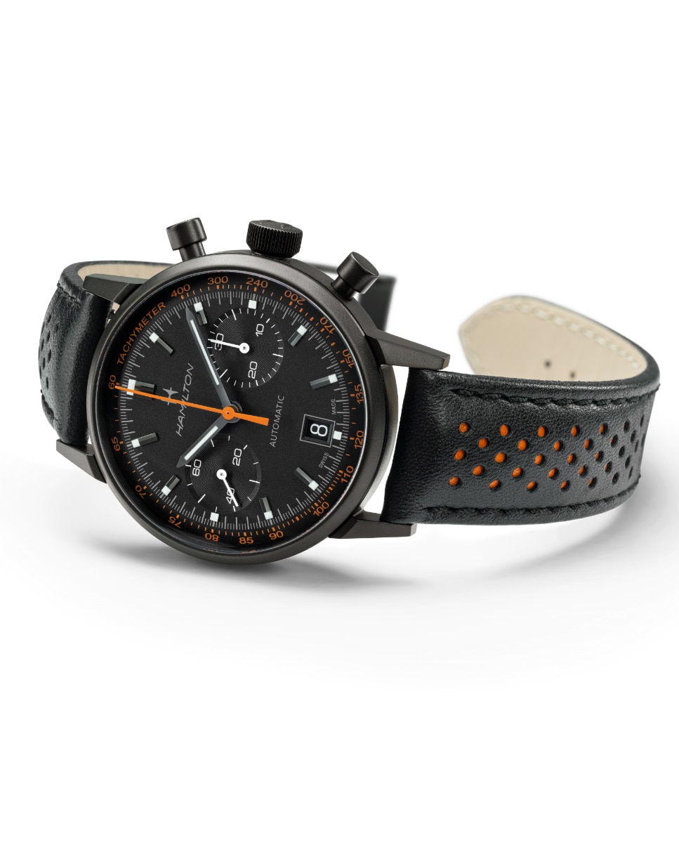 Reloj de hombre American Classic Intramatic automático de 40 mm H38446732 de piel con cronógrafo - Hamilton - Negro Negro-2