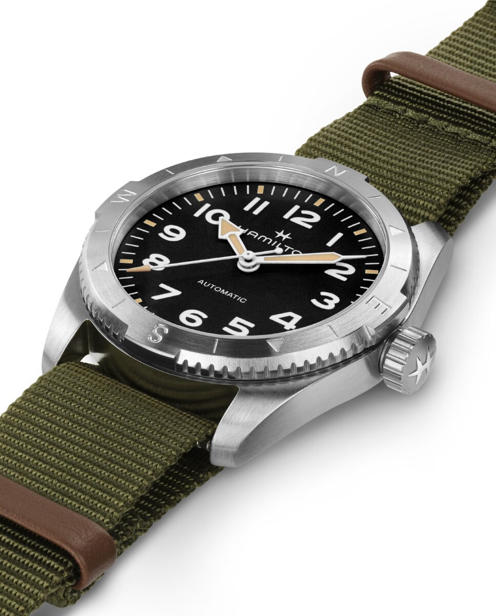 Reloj de mujer automático Khaki Field Expedition de 37 mm H70225931 con correa textil - Hamilton - Verde Verde-3