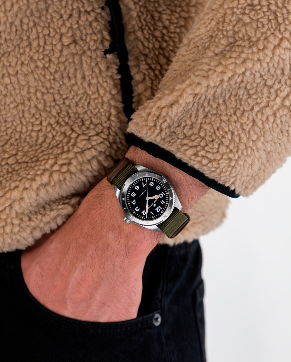 Reloj de mujer automático Khaki Field Expedition de 37 mm H70225931 con correa textil - Hamilton - Verde Verde-4