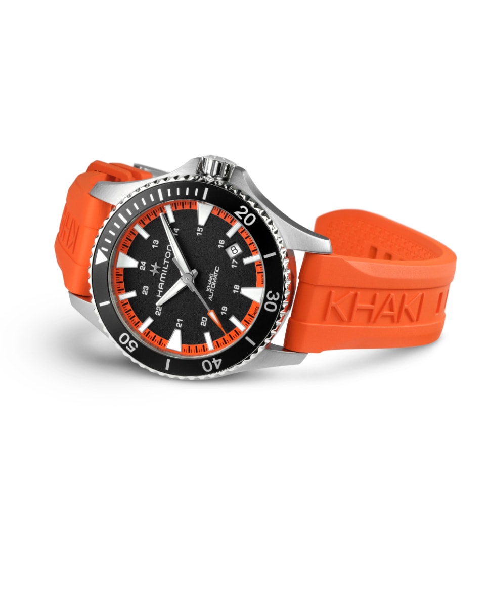 Reloj de hombre automático khaki navy scuba de 40 mm h82395331 con correa de cuacho - Hamilton - Naranja Naranja-2