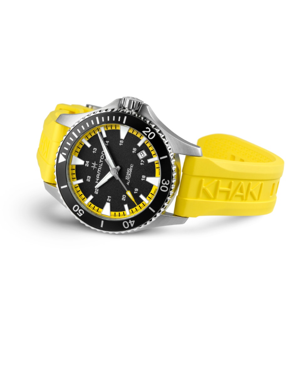 Reloj de hombre automático khaki navy scuba de 40 mm h82395332 con correa de cuacho - Hamilton - Amarillo Amarillo-2