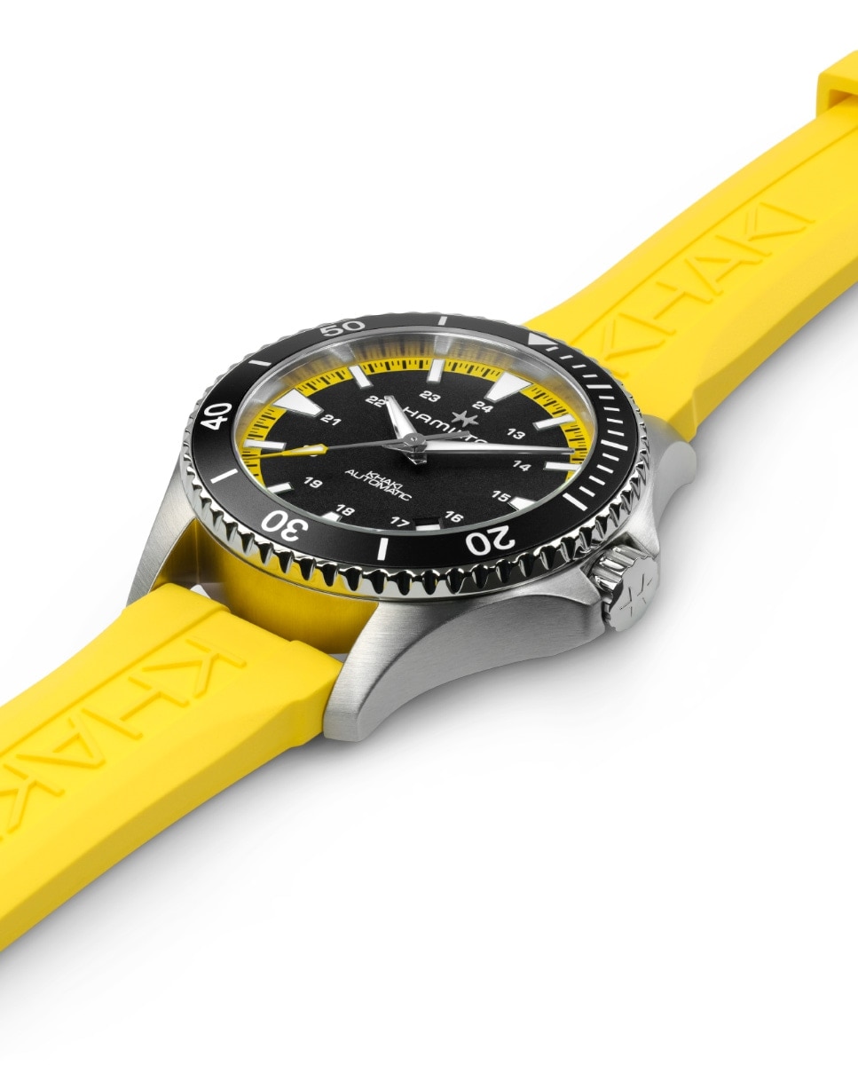 Reloj de hombre automático khaki navy scuba de 40 mm h82395332 con correa de cuacho - Hamilton - Amarillo Amarillo-3