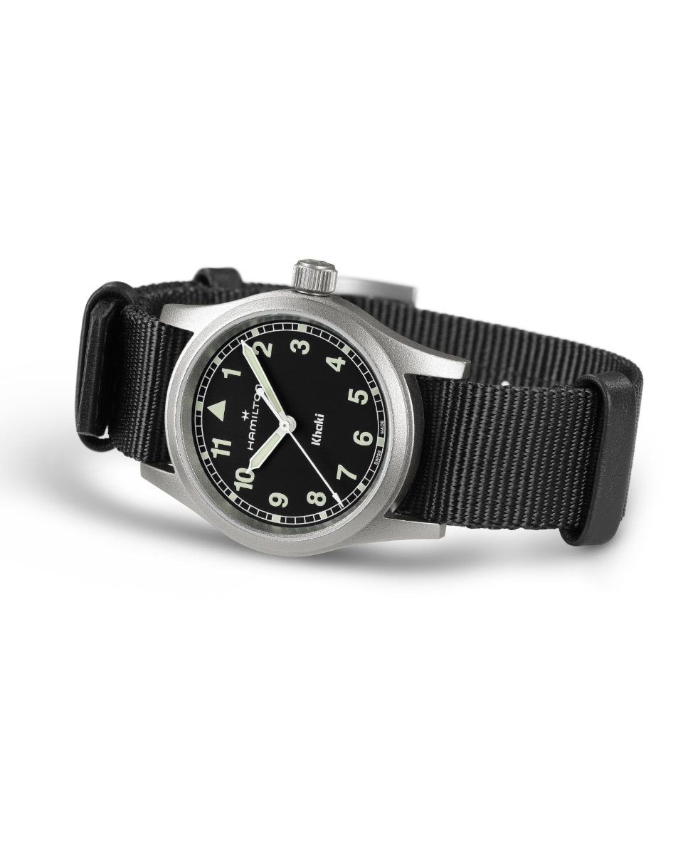 Reloj de mujer Khaki Field Quartz de 33 mm H69301430 con correa textil - Hamilton - Negro Negro-2