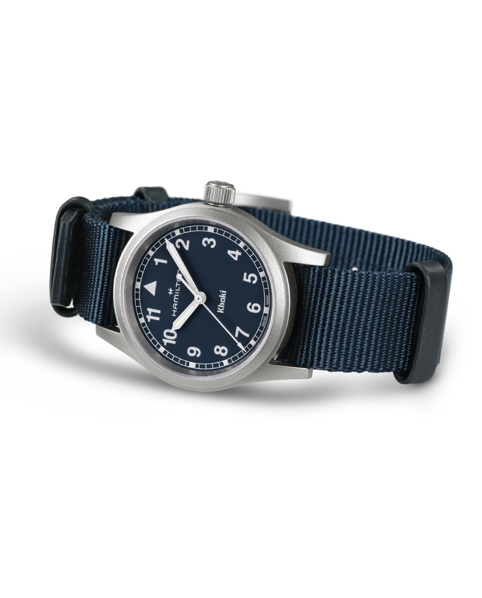 Reloj de mujer Khaki Field Quartz de 33 mm H69301940 con correa textil - Hamilton - Azul Azul-2