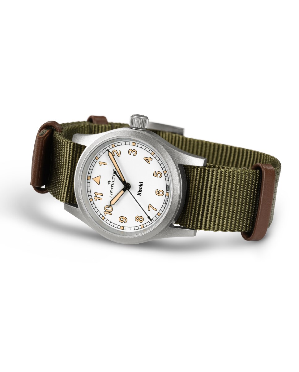 Reloj de mujer Khaki Field Quartz de 33 mm H69301910 con correa textil - Hamilton - Blanco Blanco-2