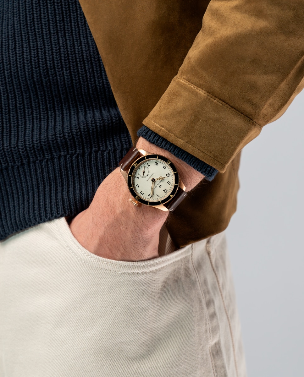 Reloj de hombre mecánico khaki aviation pilot pioneer h76709510 de 43 mm con correa de piel - Hamilton - Marrón Marrón-4