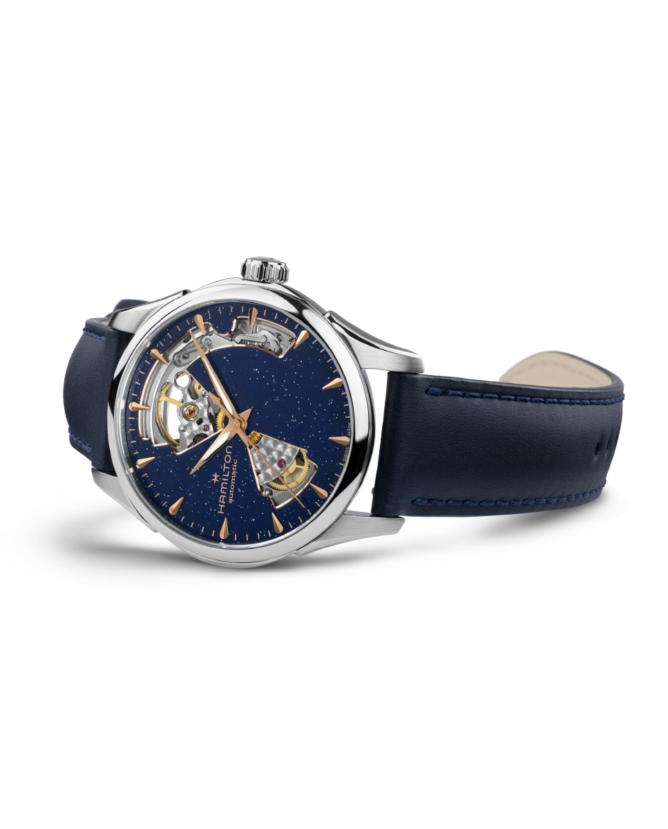 Reloj de mujer Jazzmaster Open Heart automático de 36 mm H32215642 de piel - Hamilton - Azul Azul-2