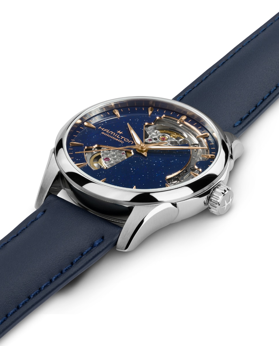 Reloj de mujer Jazzmaster Open Heart automático de 36 mm H32215642 de piel - Hamilton - Azul Azul-3