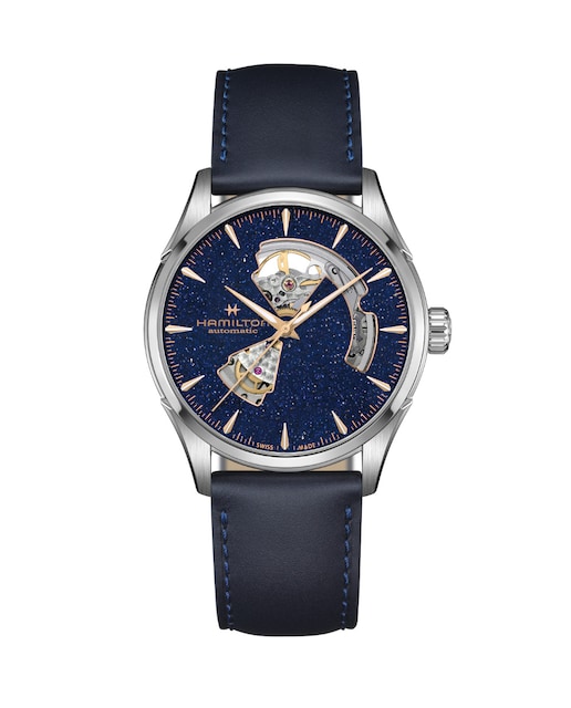 Imagen 0 de Reloj de hombre automático Jazzmaster Open Heart de 42 mm H32705640 de piel