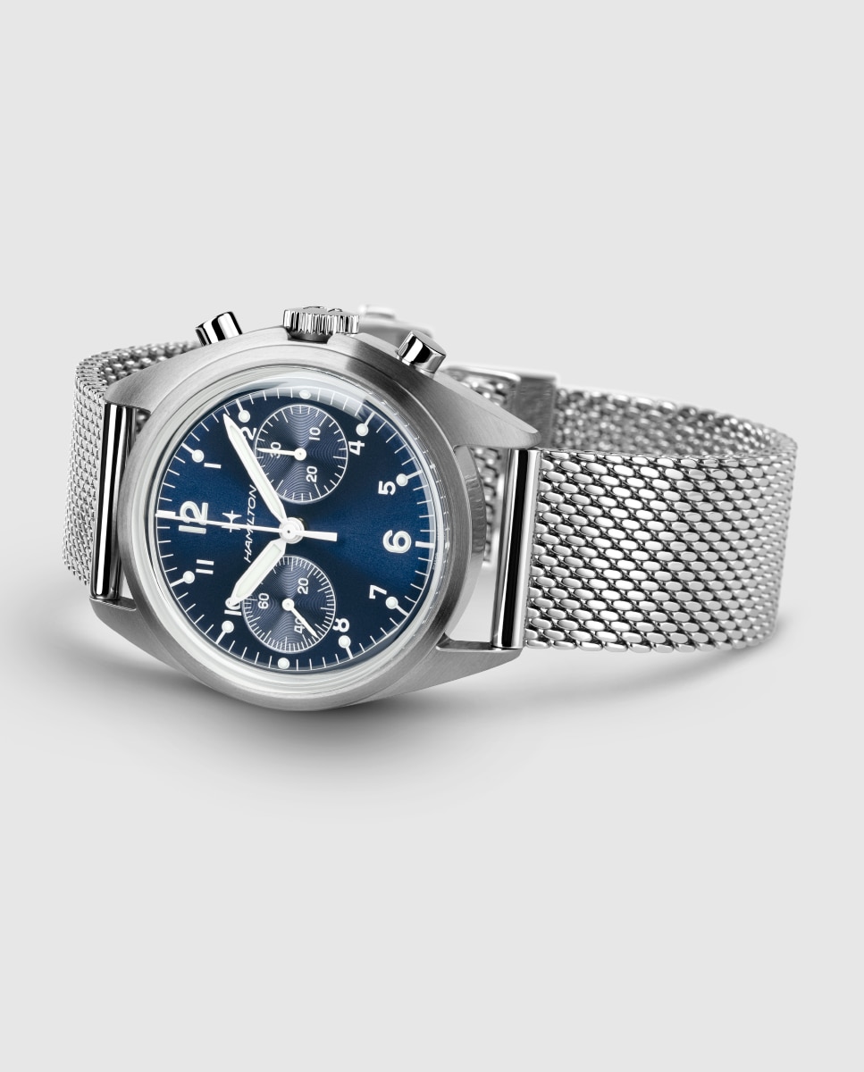 Reloj de hombre mecánico khaki aviation pilot pioneer h76409140 de 40 mm de acero con cronógrafo - Hamilton - Marrón Marrón-2