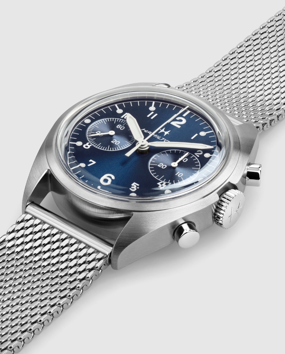 Reloj de hombre mecánico khaki aviation pilot pioneer h76409140 de 40 mm de acero con cronógrafo - Hamilton - Marrón Marrón-3
