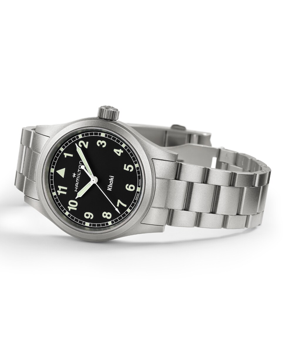Reloj de hombre Khaki Field Quartz de 38 mm H69401130 de acero Plata-2