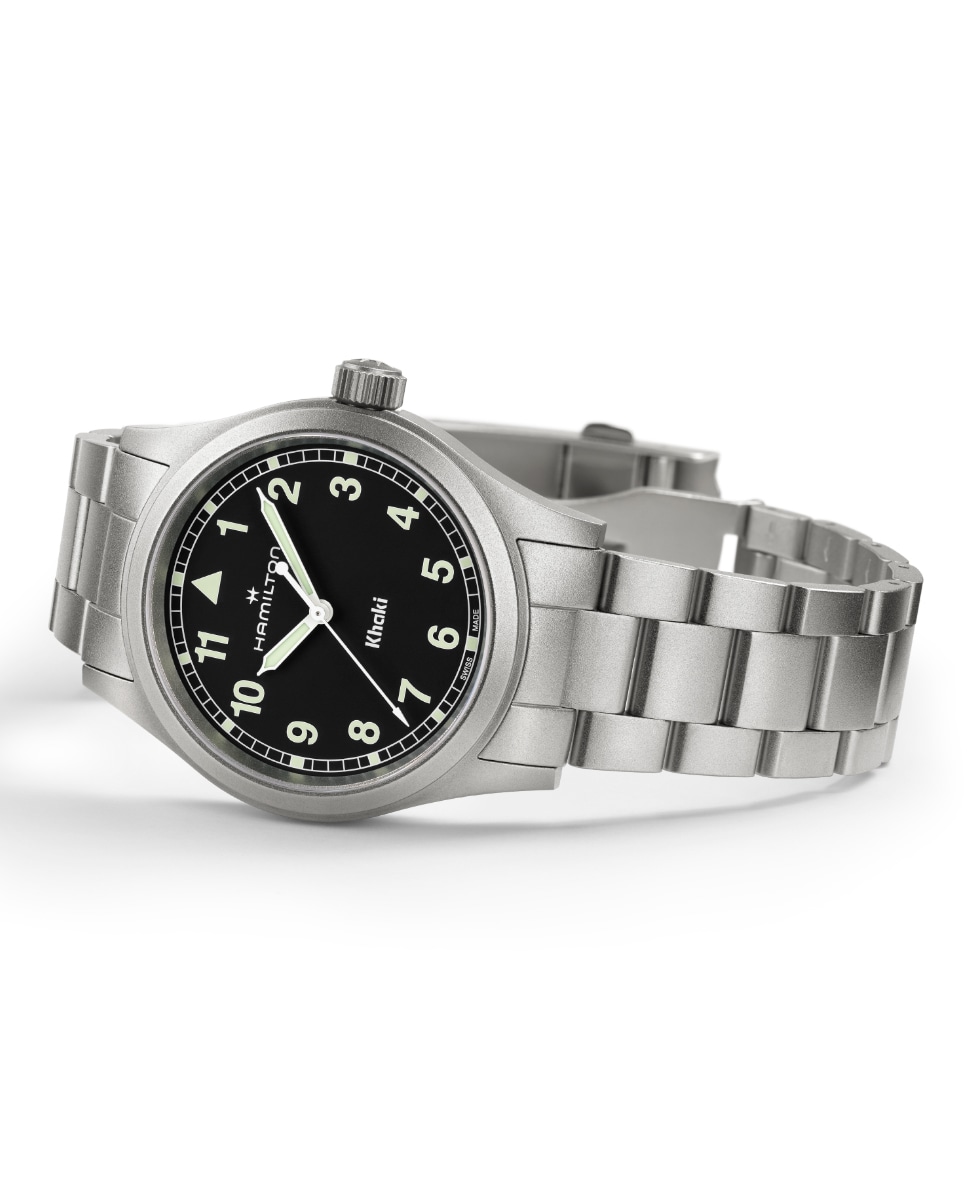 Reloj de hombre Khaki Field Quartz de 38 mm H69401130 de acero Plata-2