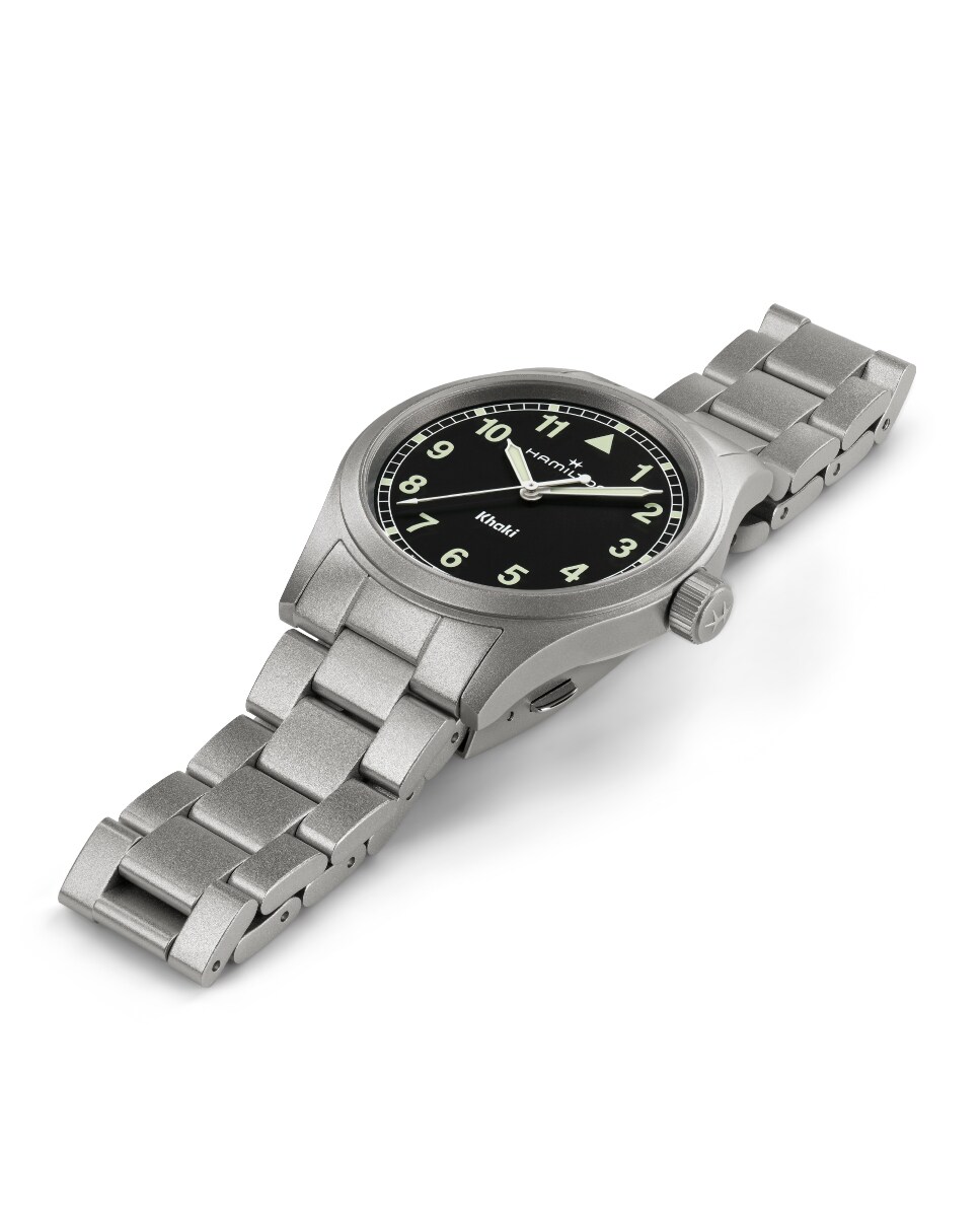 Reloj de hombre Khaki Field Quartz de 38 mm H69401130 de acero Plata-3