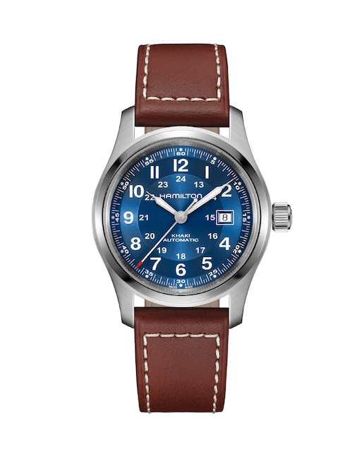 Imagen 0 de Reloj de hombre automático Khaki Field de 42 mm H70605540 con calendario y correa de piel