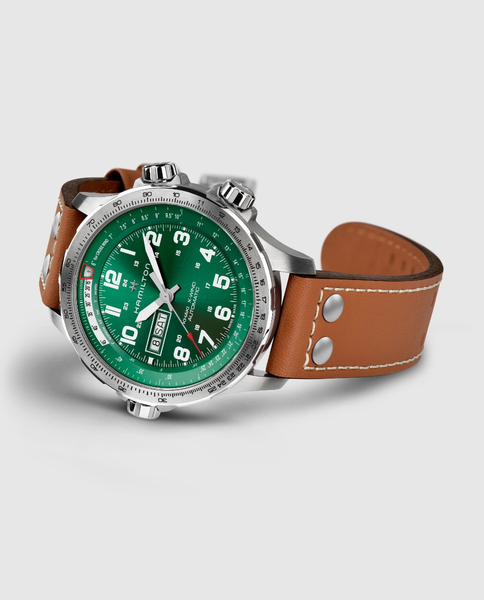 Reloj de hombre automático khaki aviation x-wind h77735560 de 45 mm con calendario y correa de piel - Hamilton - Marrón Marrón-2