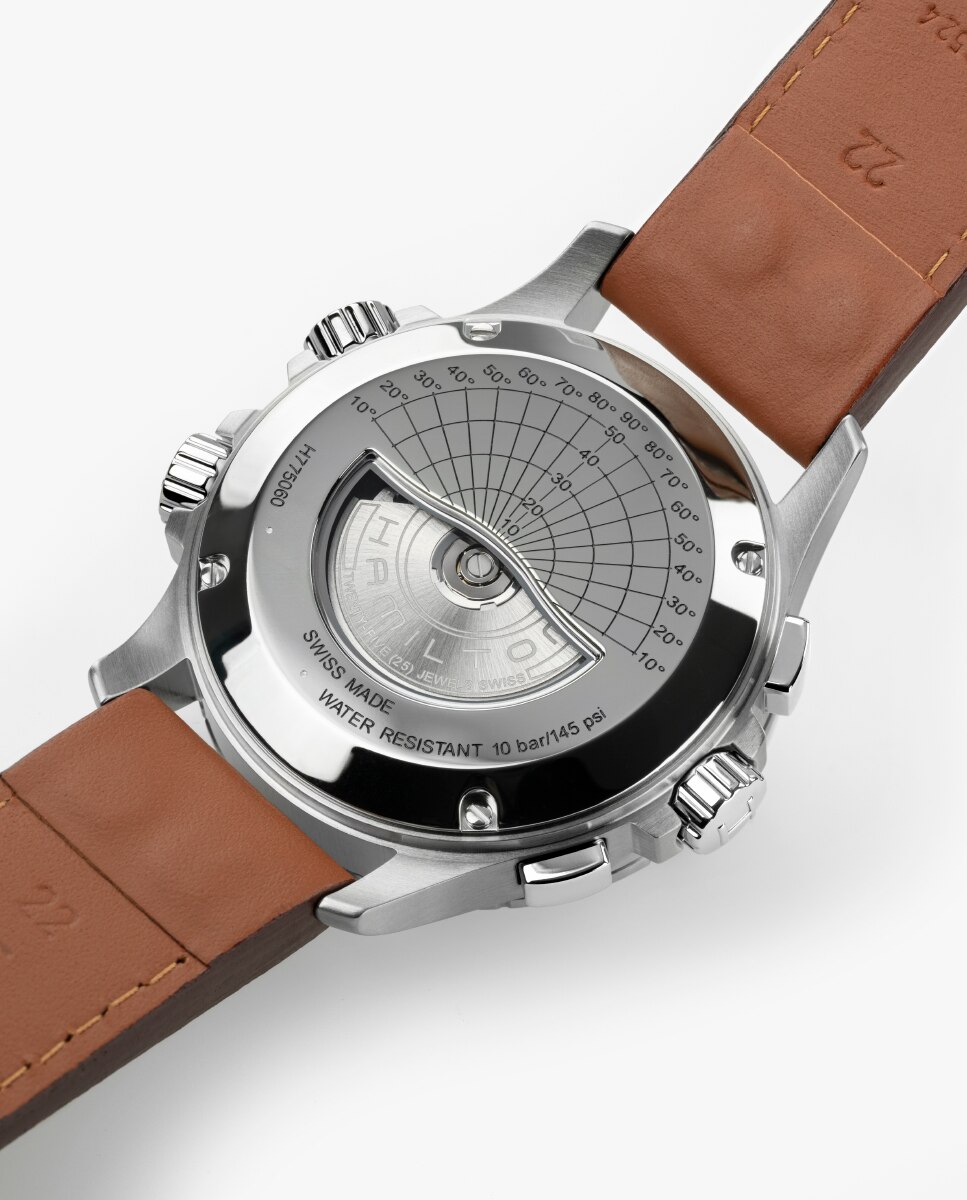 Reloj de hombre automático khaki aviation x-wind h77506540 de 44 mm de piel con cronógrafo y calendario - Hamilton - Marrón Marrón-4