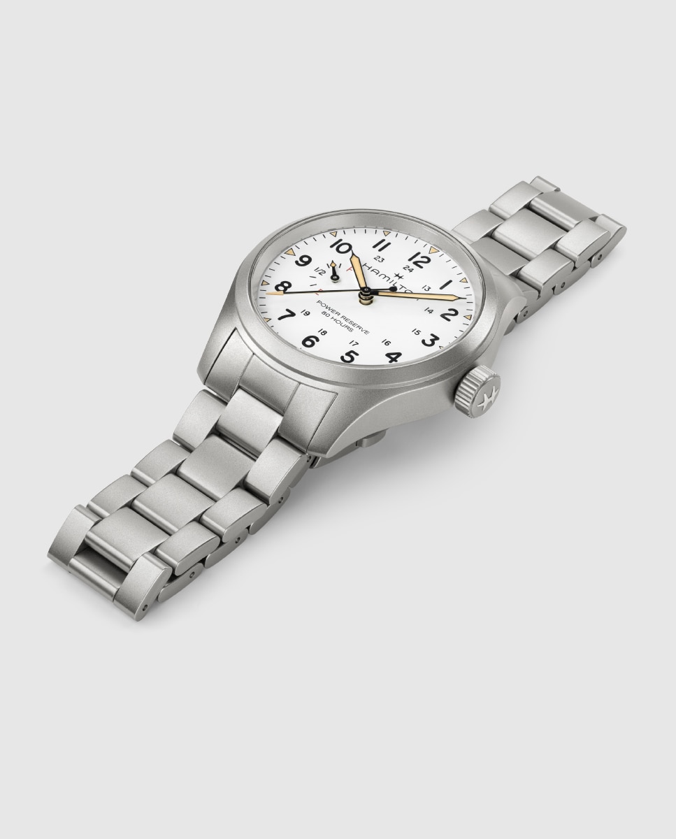 Reloj de hombre mecánico khaki field power reserve h69509110 de 40 mm con brazalete de acero - Hamilton - Gris Gris-3