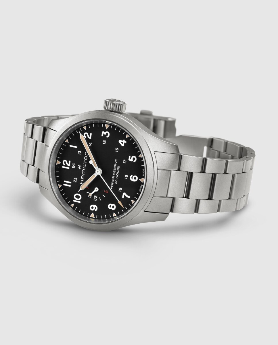Reloj de hombre mecánico khaki field power reserve h69509130 de 40 mm con brazalete de acero - Hamilton - Gris Gris-2