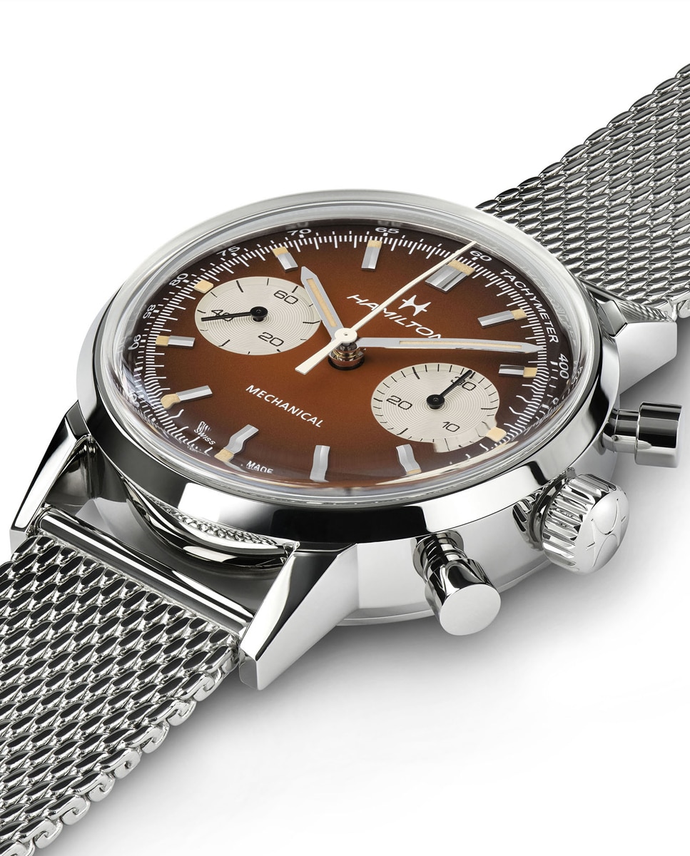 Reloj automático de hombre mecánico american classic intra-matic de 40 mm h38429591 con correa de piel y brazalete metálico adicional - Hamilton - Marrón Marrón-4