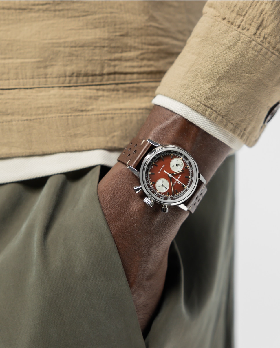 Reloj automático de hombre mecánico american classic intra-matic de 40 mm h38429591 con correa de piel y brazalete metálico adicional - Hamilton - Marrón Marrón-7