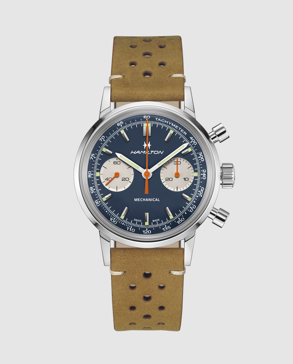Reloj automático de hombre mecánico american classic intra-matic de 40 mm h38429541 con correa de piel y brazalete metálico adicional - Hamilton - Marrón Marrón-2