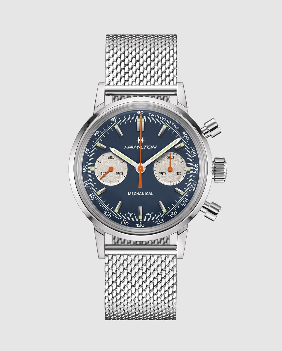 Reloj automático de hombre mecánico american classic intra-matic de 40 mm h38429541 con correa de piel y brazalete metálico adicional - Hamilton - Marrón Marrón-3