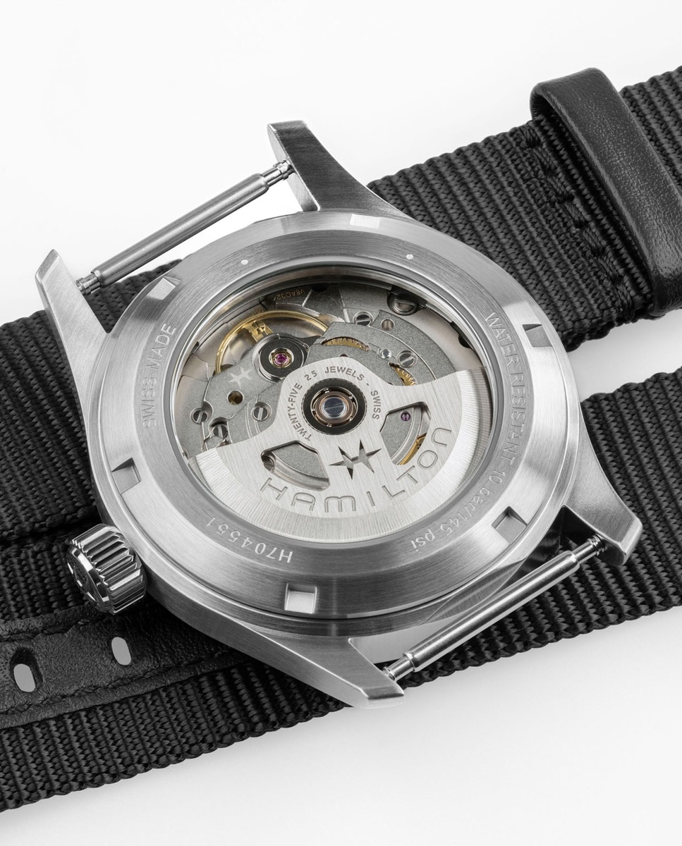 Reloj automático de hombre khaki field de 38 mm h70455960 con calendario y correa textil - Hamilton - Verde Verde-4