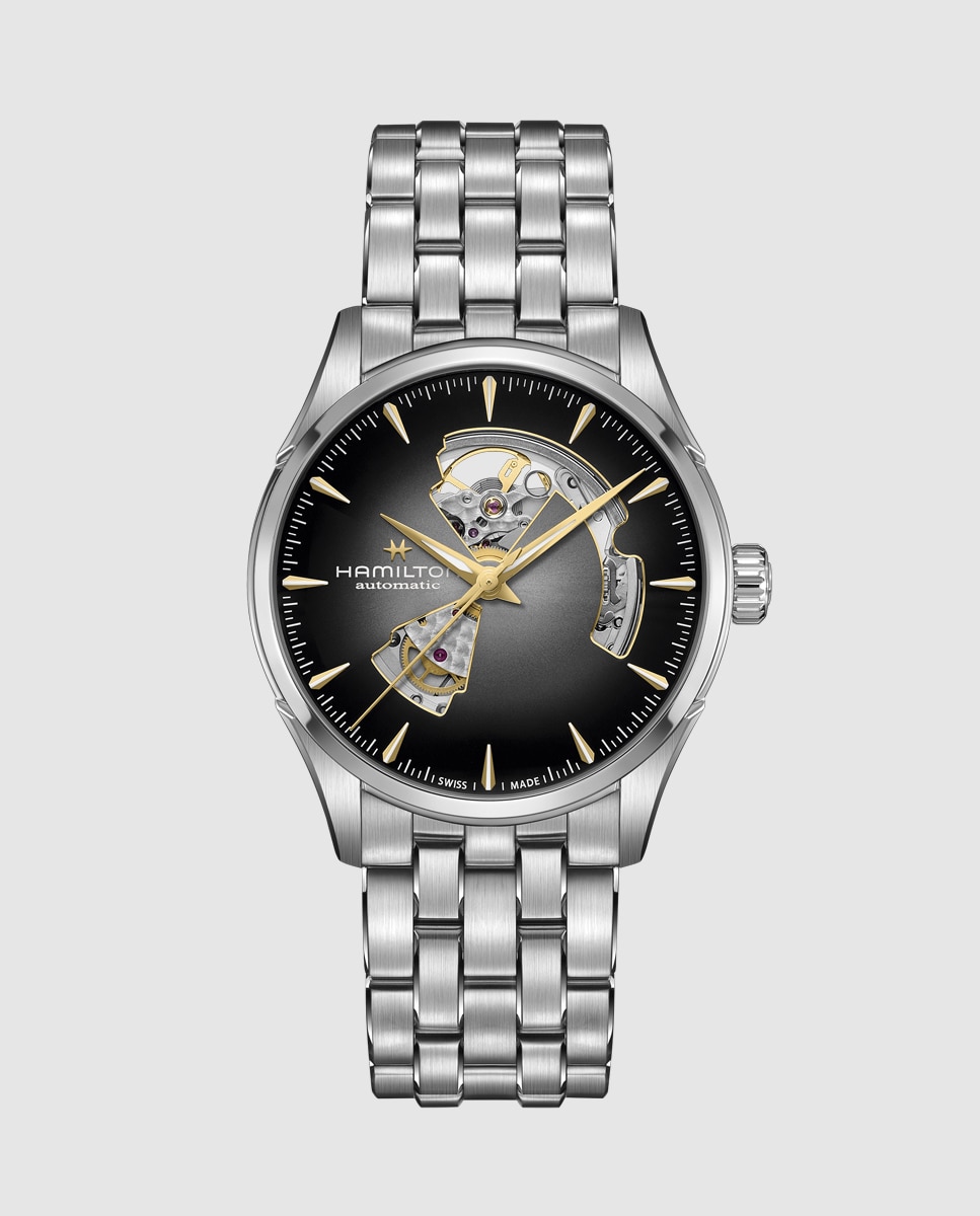 Imagen 0 de Reloj automático de hombre jazzmaster open heart de 42 mm plateado h32705180 de acero Plateado