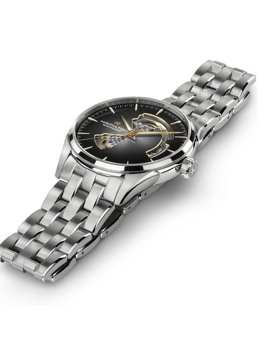 Reloj automático de hombre jazzmaster open heart de 42 mm h32705180 de acero - Hamilton - Plateado Plateado-3