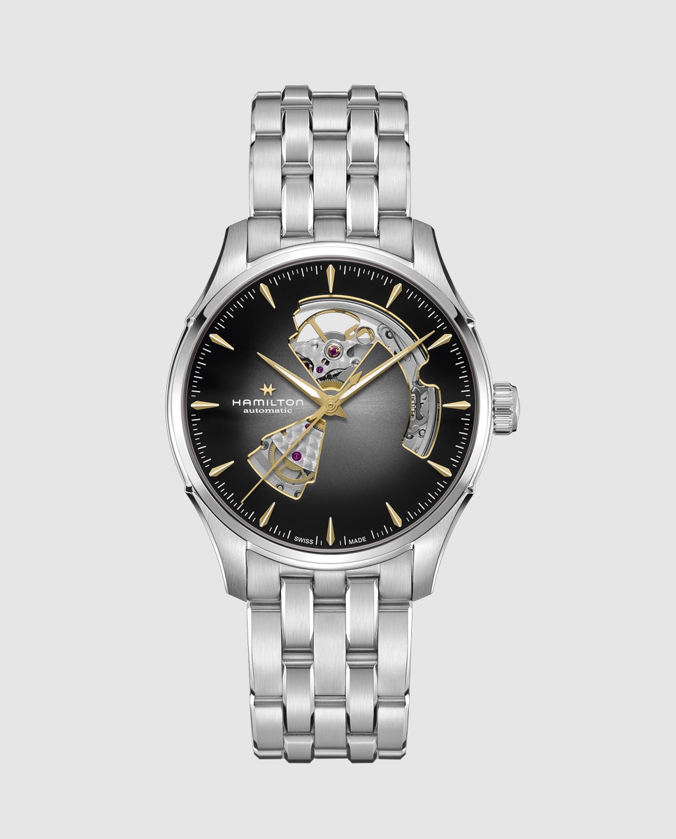 Imagen 0 de Reloj automático de hombre jazzmaster open heart de 40 mm plateado h32675181 de acero Plateado