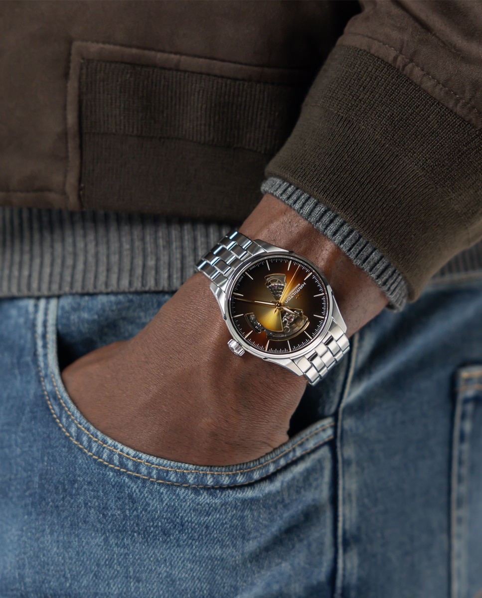 Reloj automático de hombre jazzmaster open heart de 40 mm h32675181 de acero - Hamilton - Plateado Plateado-4