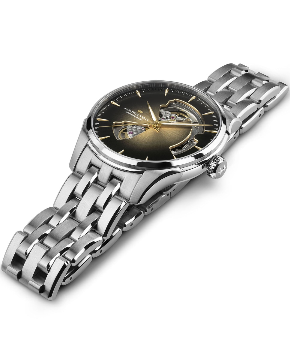 Reloj automático de hombre jazzmaster open heart de 40 mm dorado h32675101 de acero - Hamilton - Plateado Plateado-4