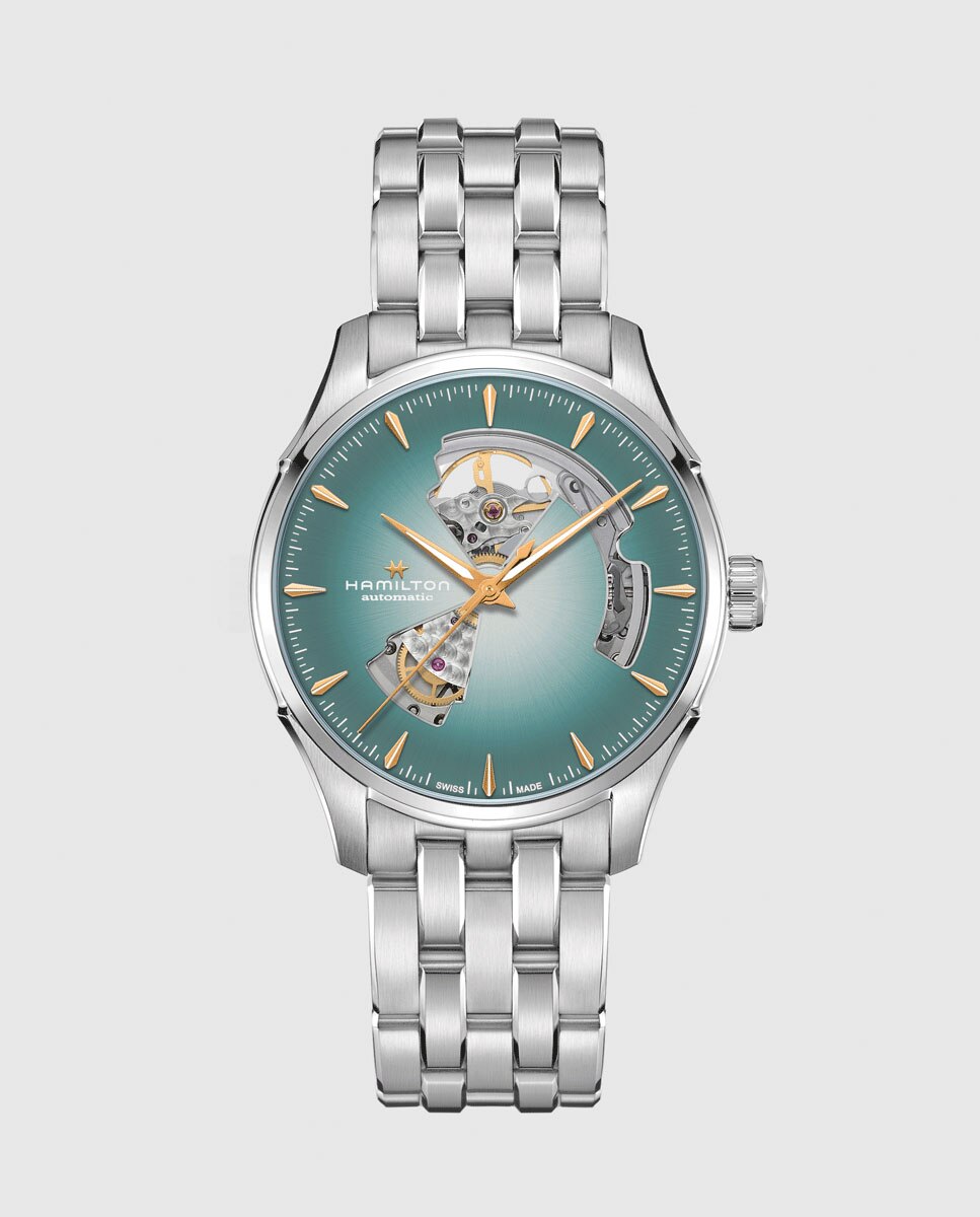 Imagen 0 de Reloj de hombre automático jazzmaster open heart de 40 mm h32675141 con brazalete de acero Plata