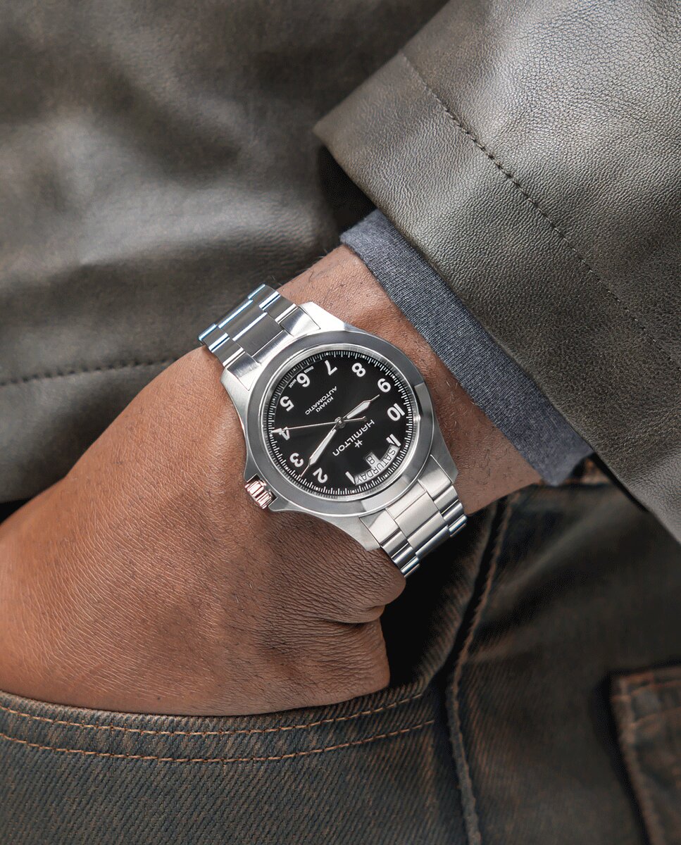 Reloj de hombre automático khaki field king de 40 mm h64475131 de acero con calendario - Hamilton - Plata Plata-2