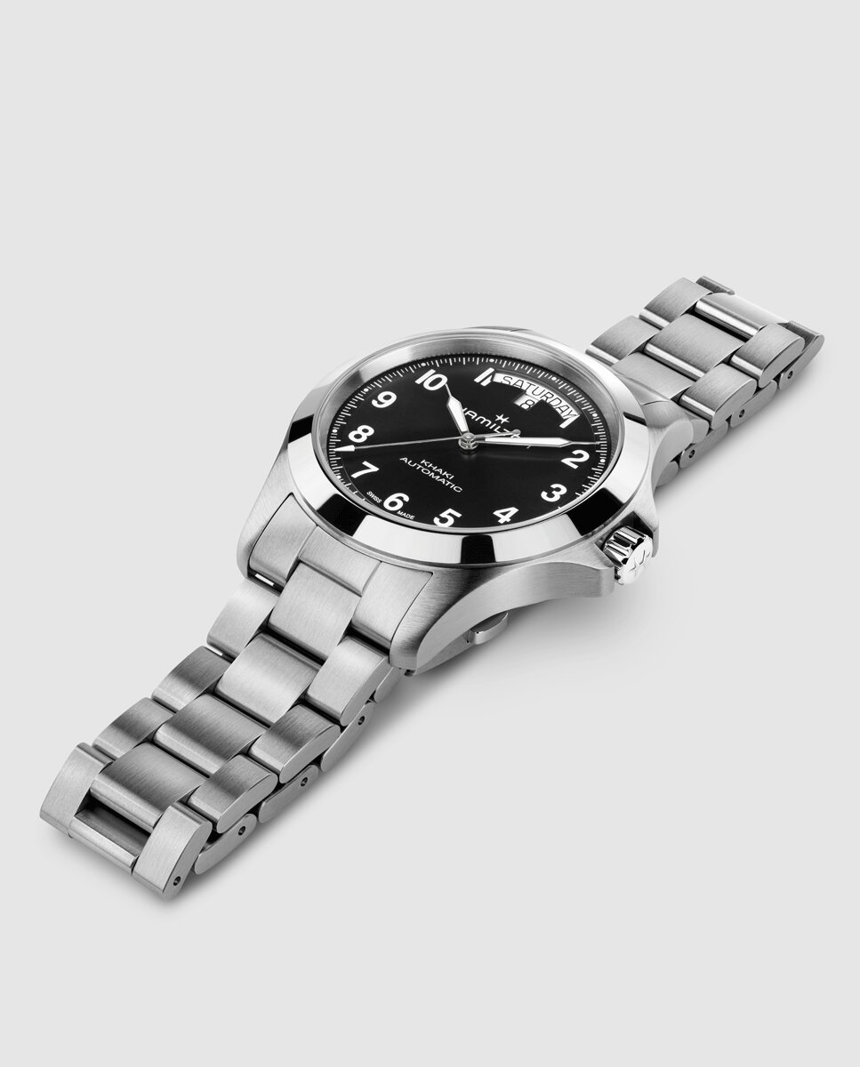 Reloj de hombre automático khaki field king de 40 mm h64475131 de acero con calendario - Hamilton - Plata Plata-4