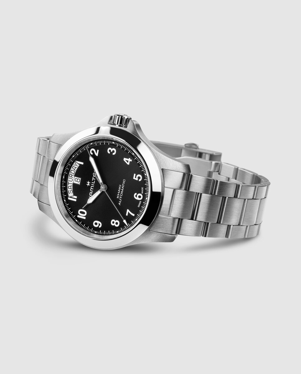 Reloj de hombre automático khaki field king de 40 mm h64475131 de acero con calendario - Hamilton - Plata Plata-5