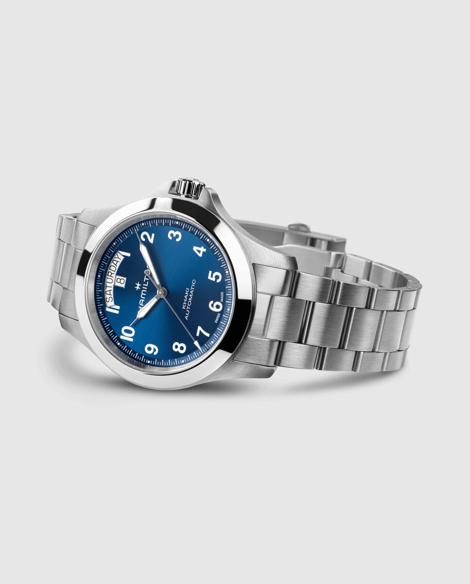 Reloj de hombre automático khaki field king de 40 mm h64475140 de acero con calendario - Hamilton - Plata Plata-5