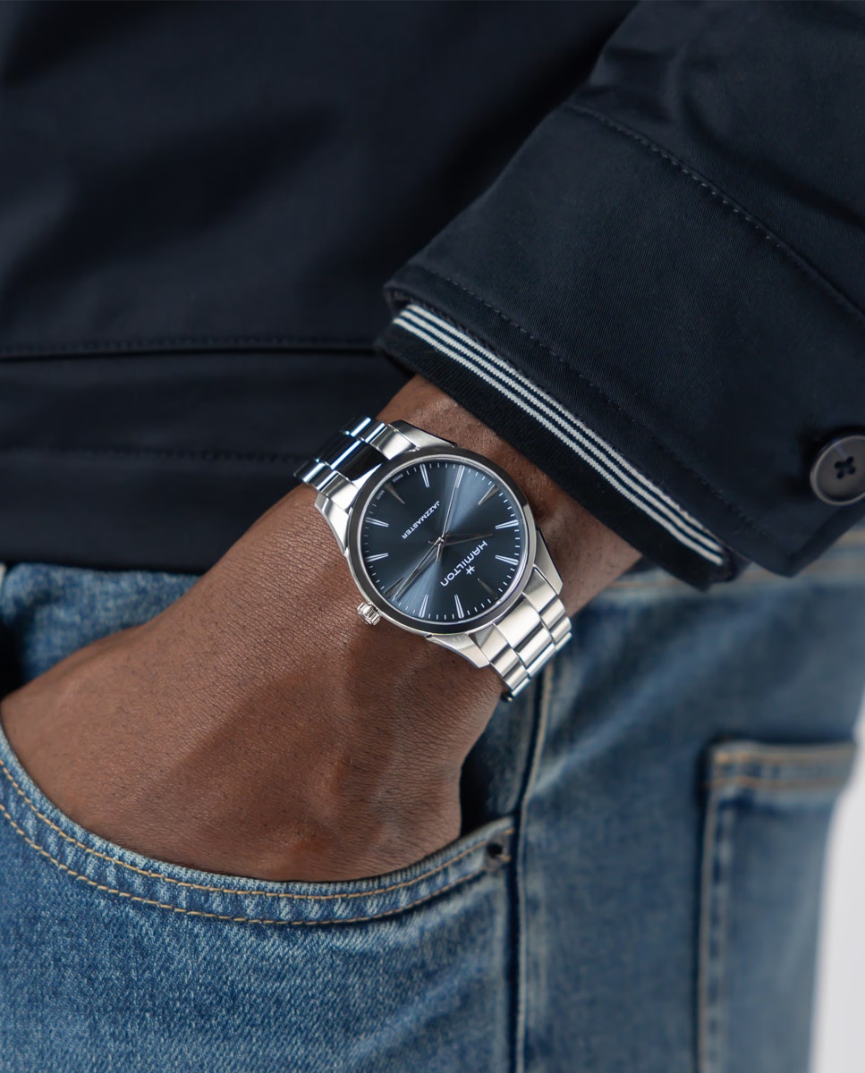 Reloj de hombre jazzmaster quartz de 40 mm h32461141 de acero - Hamilton - Plata Plata-5