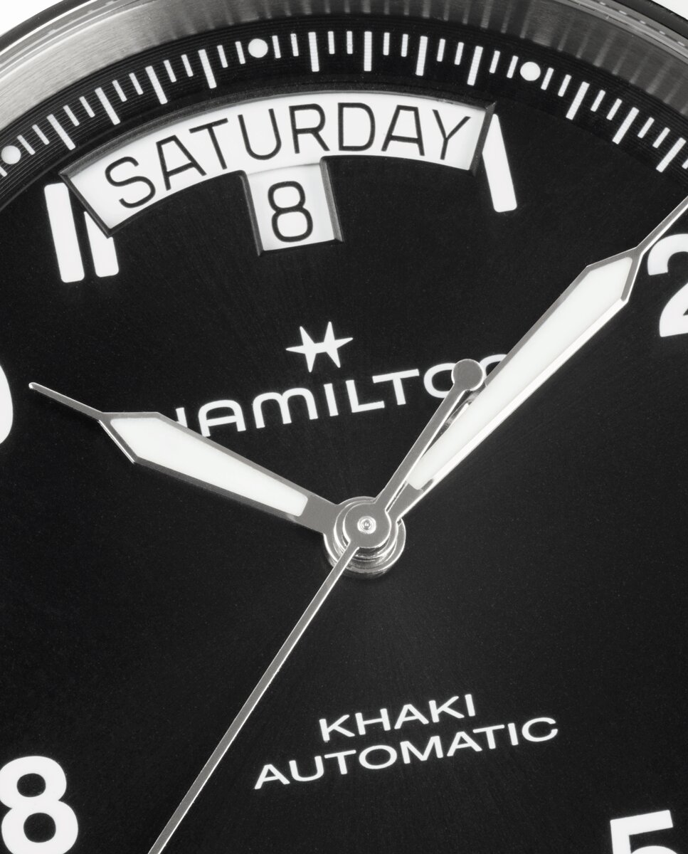 Reloj de hombre automático khaki field king de 40 mm h64475531 con calendario y correa de piel - Hamilton - Marrón Marrón-3