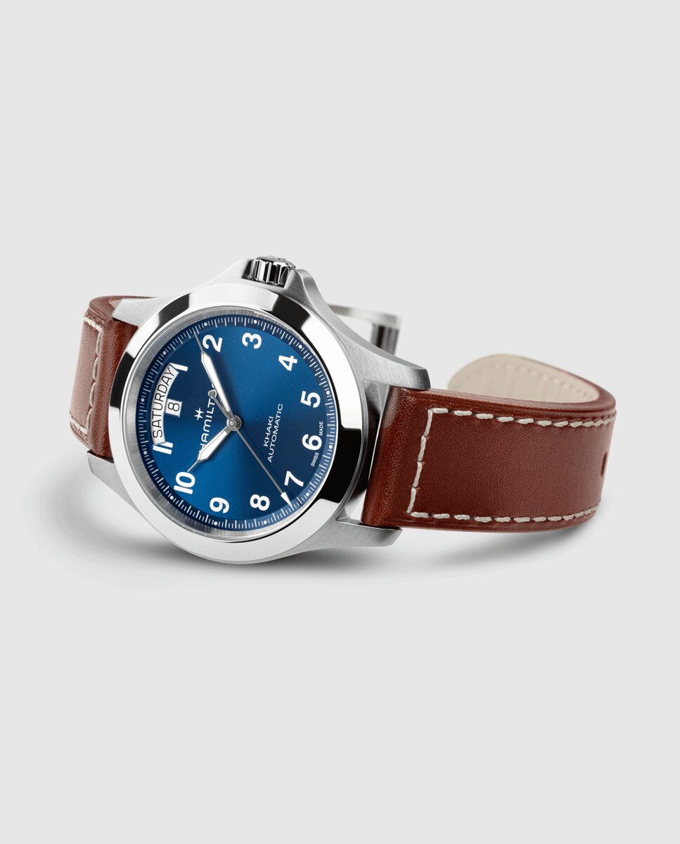 Reloj de hombre automático khaki field king de 40 mm h64475540 con calendario y correa de piel - Hamilton - Marrón Marrón-5