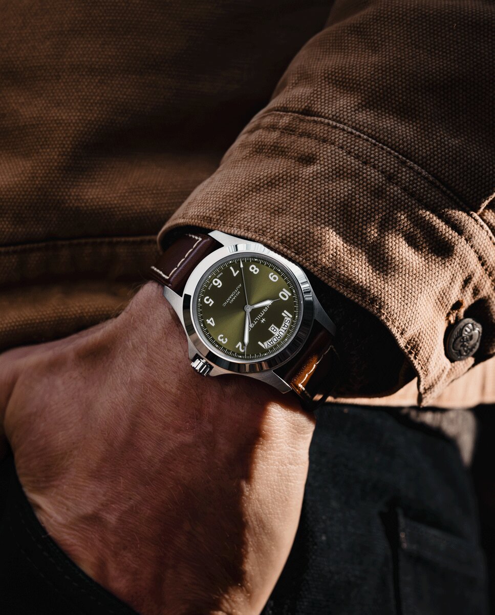Reloj de hombre automático khaki field king de 40 mm h64475560 con calendario y correa de piel - Hamilton - Marrón Marrón-2