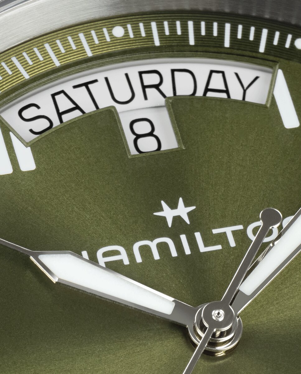Reloj de hombre automático khaki field king de 40 mm h64475560 con calendario y correa de piel - Hamilton - Marrón Marrón-3