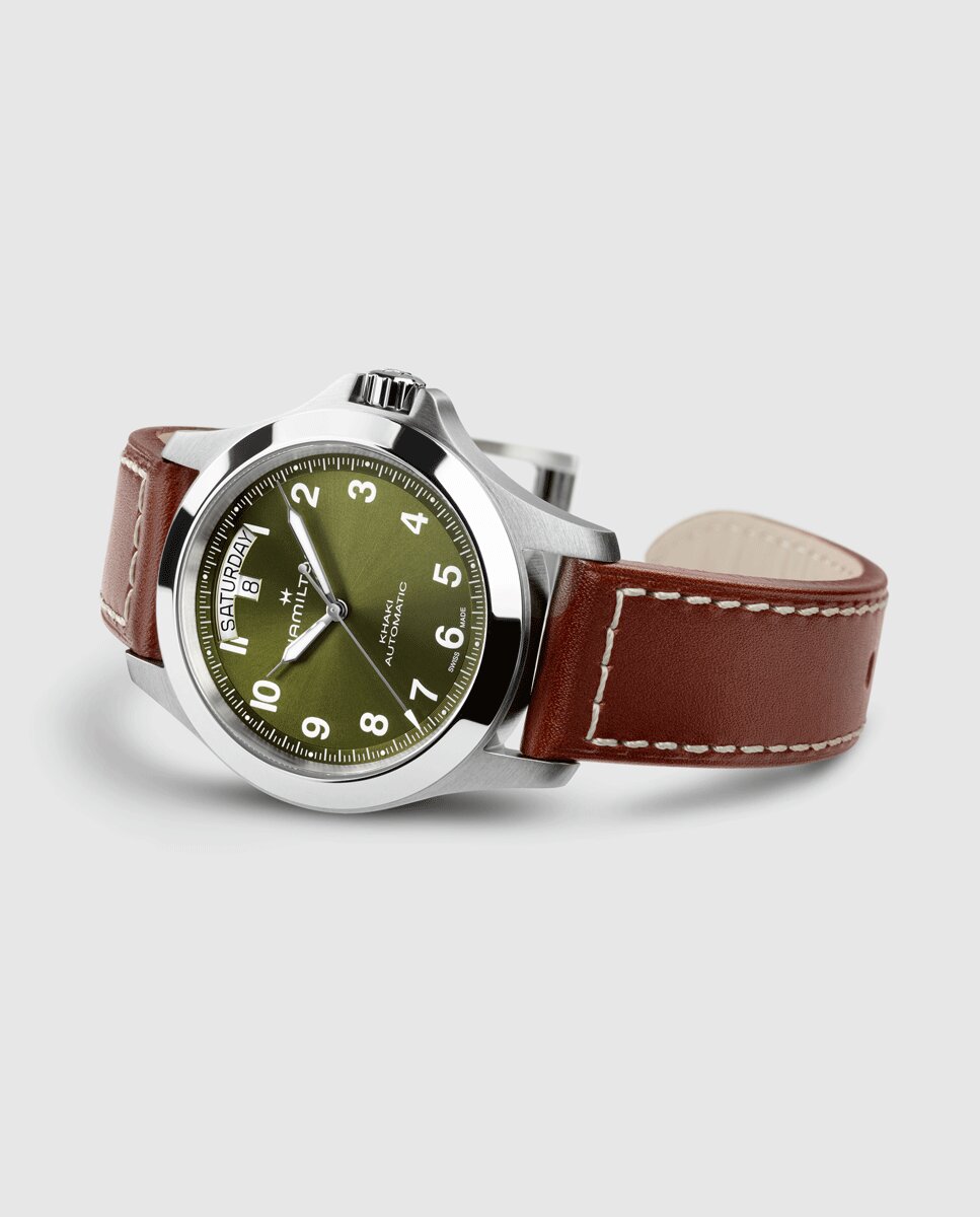 Reloj de hombre automático khaki field king de 40 mm h64475560 con calendario y correa de piel - Hamilton - Marrón Marrón-5